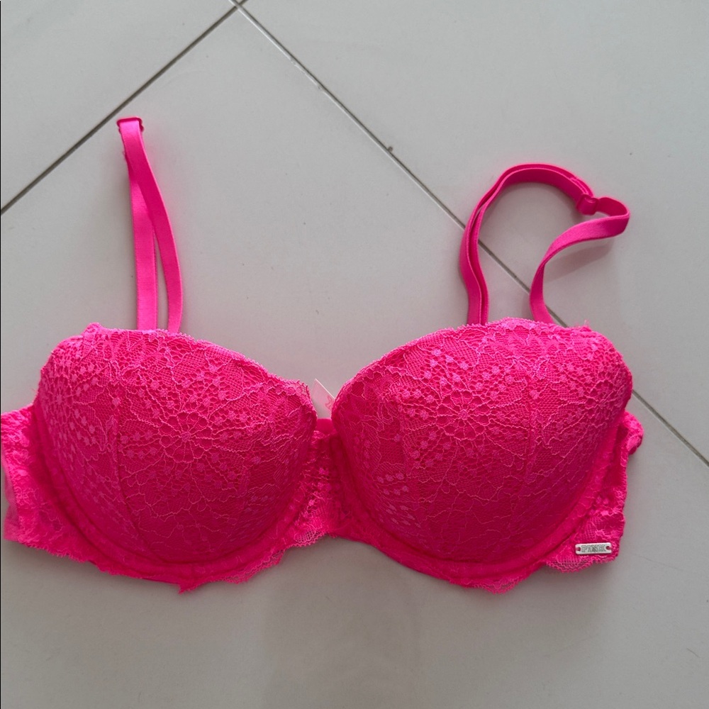 PINK Date Push-Up Bra - Hot Pink